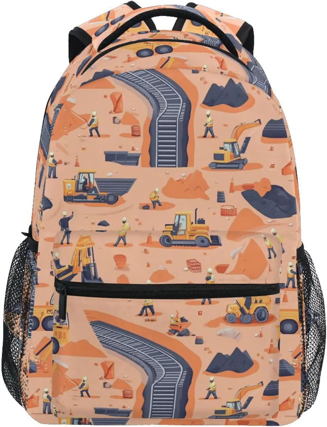 Sport Backpack for Teenager Fashion Outdoor Backpack with Chest Strap for Travel Trip Construction Scene Dump Truck