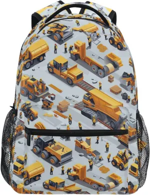 Sport Backpack for Women Men Fashion Personal Backpack with Chest Strap for Business Work College Travel Trip Construction Scene Dump Truck