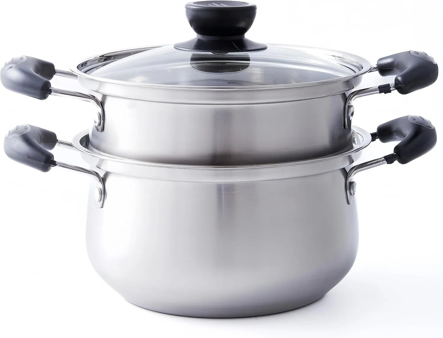 Stainless Steel Cuscuzeira Brazilian Cuscuz Steamer Pot – 6.3 Inch (16cm) Traditional Corn Cake Maker with Lid and Steam Tray – Compact Cookware for Latin Breakfast Lovers, 2 Quart Capacity