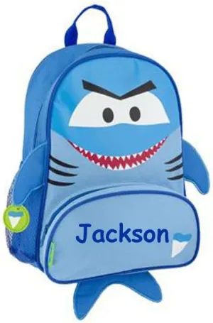Stephen Joseph Backpack for Kids Travel Daypack Book Bag for Boys and Girls Lightweight School Supply Carrier Personalized with Custom Name (Blue Face Shark)