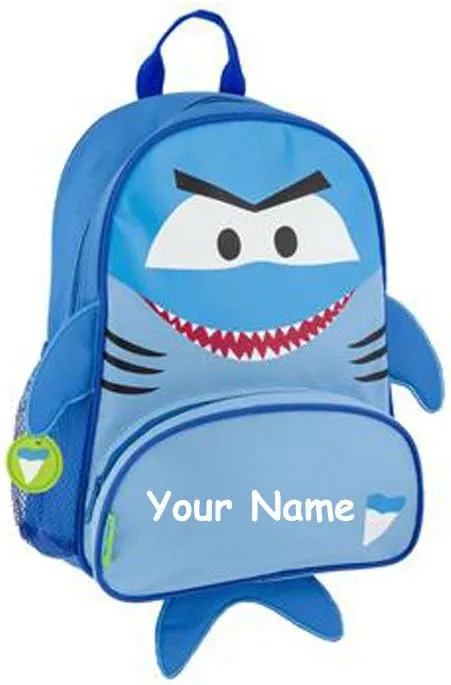Stephen Joseph Backpack for Kids Travel Daypack Book Bag for Boys and Girls Lightweight School Supply Carrier Personalized with Custom Name (Blue Face Shark)