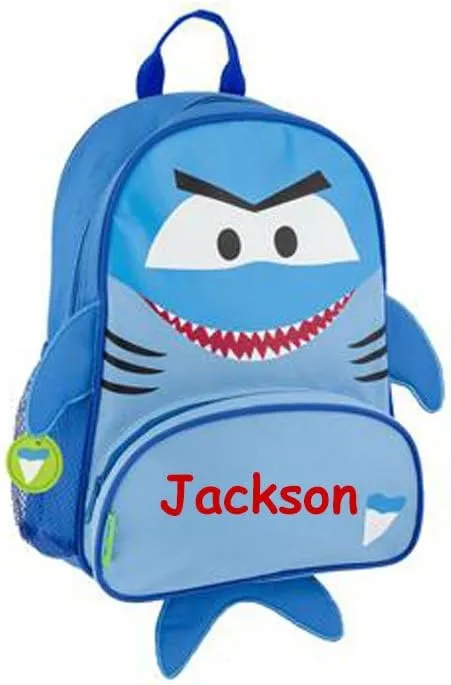 Stephen Joseph Backpack for Kids Travel Daypack Book Bag for Boys and Girls Lightweight School Supply Carrier Personalized with Custom Name (Blue Face Shark)