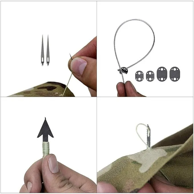 Survival Gear Credit Card Multi Tool - Camping Multipurpose EDC Multitool - Fishing Hooks, Gift Idea (Silver 4PC)
