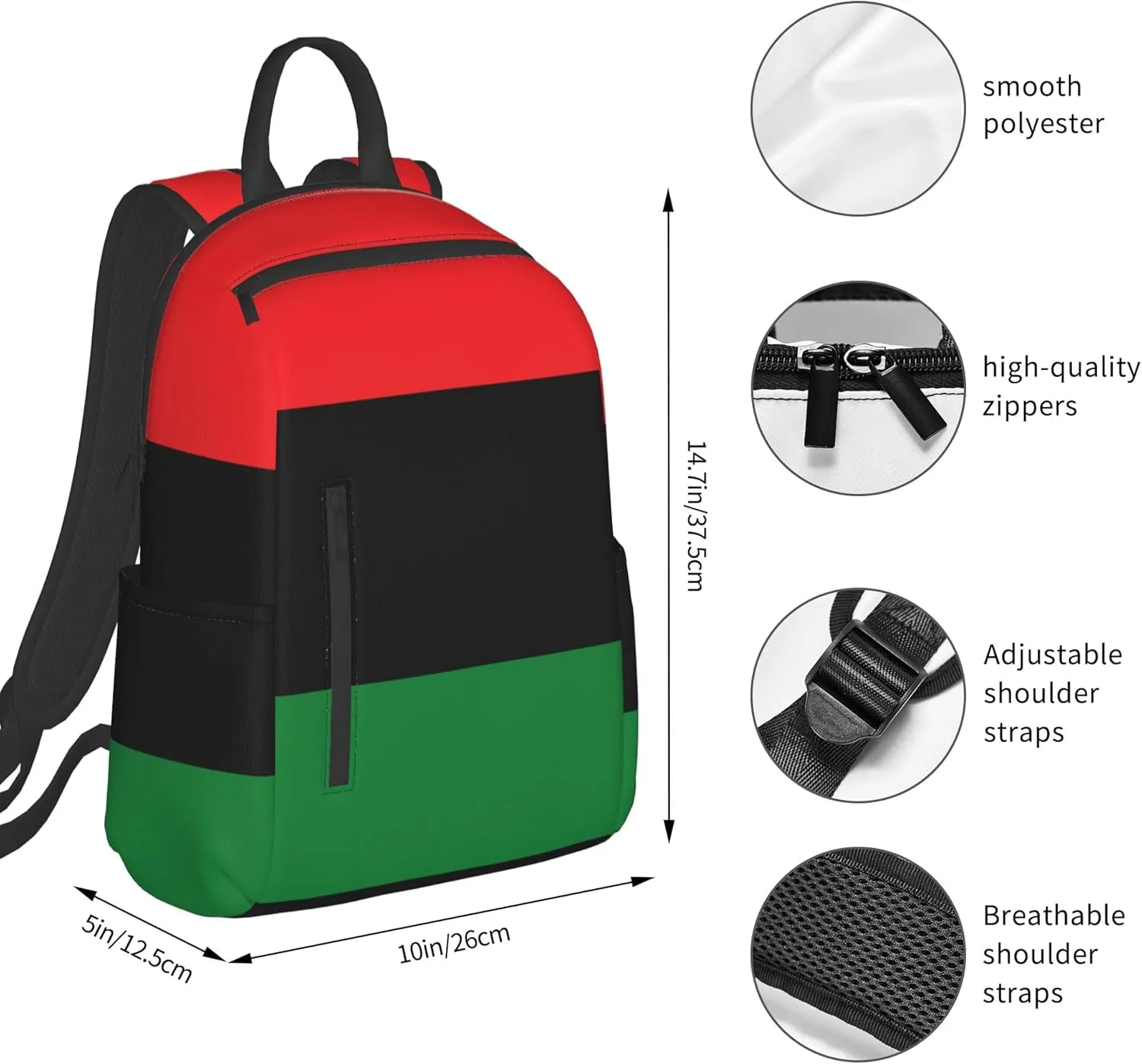 SWEET TANG Black Lives Matter Flag African American Flag Backpack Lightweight Bookbag