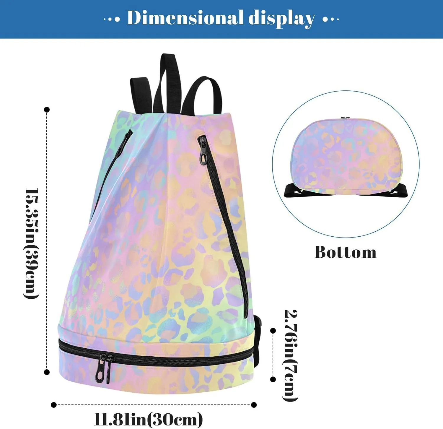 Swim Bag Gym Bag for Women Men, Sea Turtle Turquoise Shell Beach Backpack for Swimming Gym