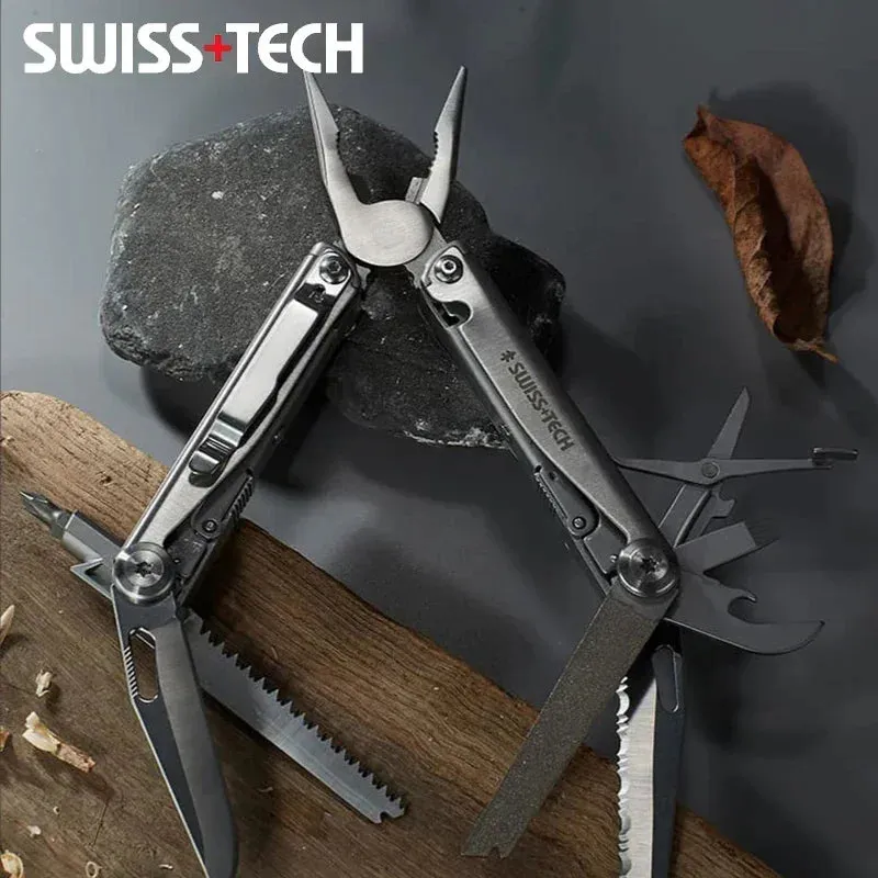 SWISS TECH 18-in-1 Multitool Folding Pliers Pocket Knife