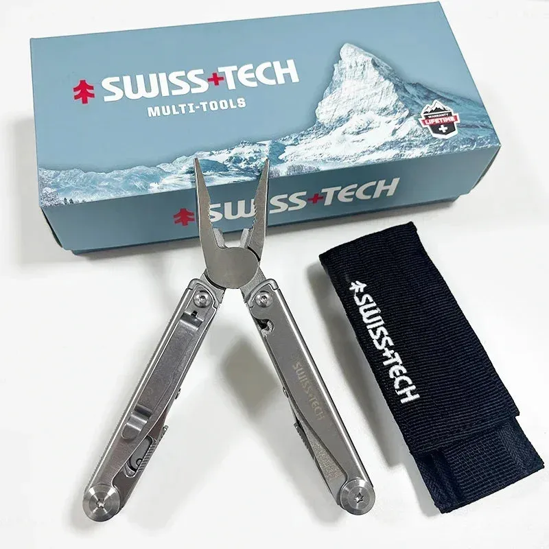 SWISS TECH 18-in-1 Multitool Folding Pliers Pocket Knife