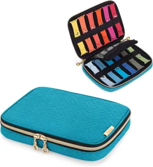 Teamoy Watch Storage Case - Holds 12 Straps, Travel Organizer Bag Compatible With All Series Apple and Smart Watch Bands, Teal