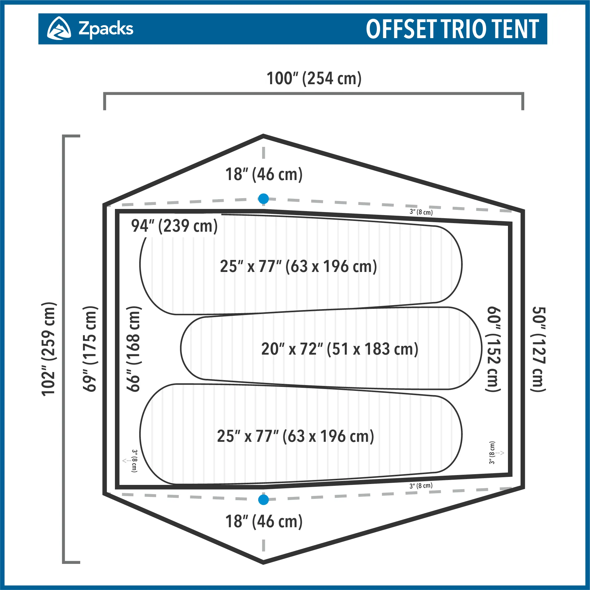 Tent Offset Trio High-security Convenient delivery