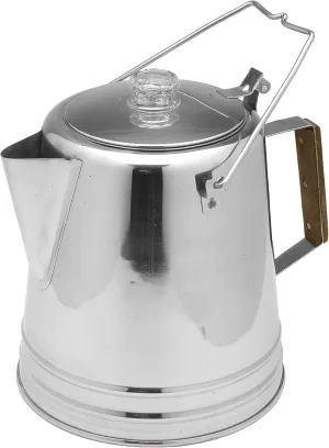 Texsport Stainless Steel Coffee Pot Percolator,14 cups for Outdoor Camping,Silver