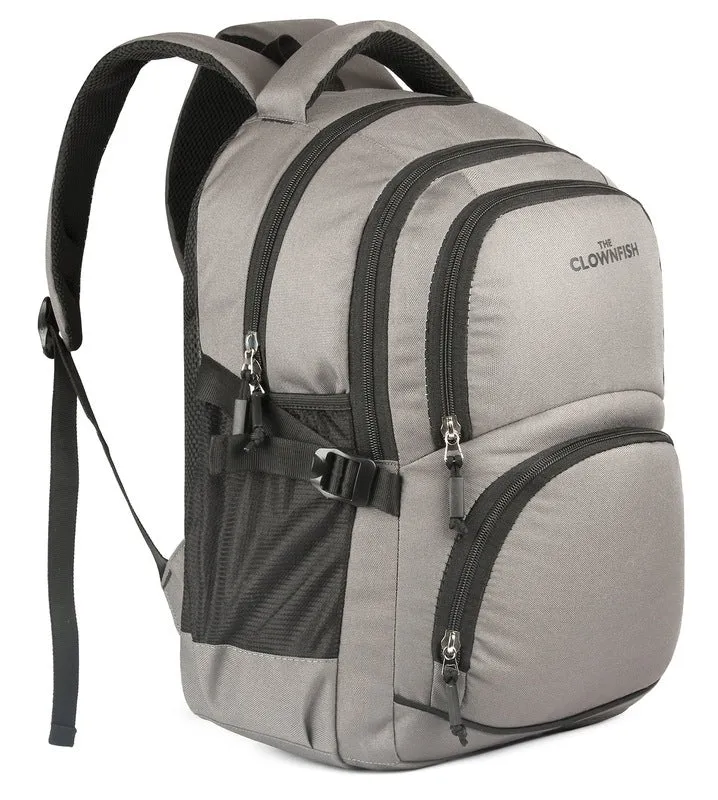 THE CLOWNFISH 26 Ltrs Black Laptop Backpack - Cushioned Sleeve, Stylish Zippers | 15.6 inch | Solid Color