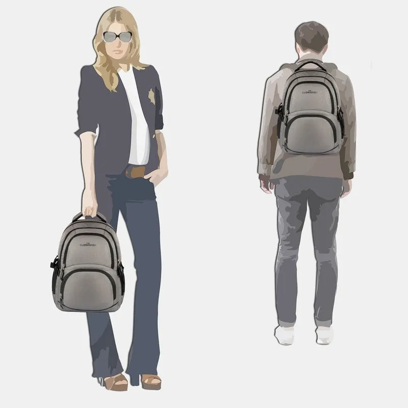 THE CLOWNFISH 26 Ltrs Black Laptop Backpack - Cushioned Sleeve, Stylish Zippers | 15.6 inch | Solid Color