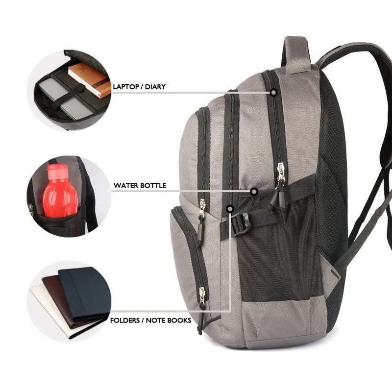 THE CLOWNFISH 26 Ltrs Black Laptop Backpack - Cushioned Sleeve, Stylish Zippers | 15.6 inch | Solid Color