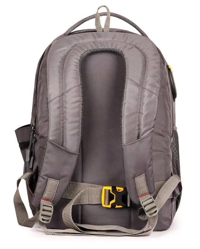 THE CLOWNFISH Polyester Laptop Backpack - Water Resistant, Cushioned Sleeves | 15.6-inch | Grey