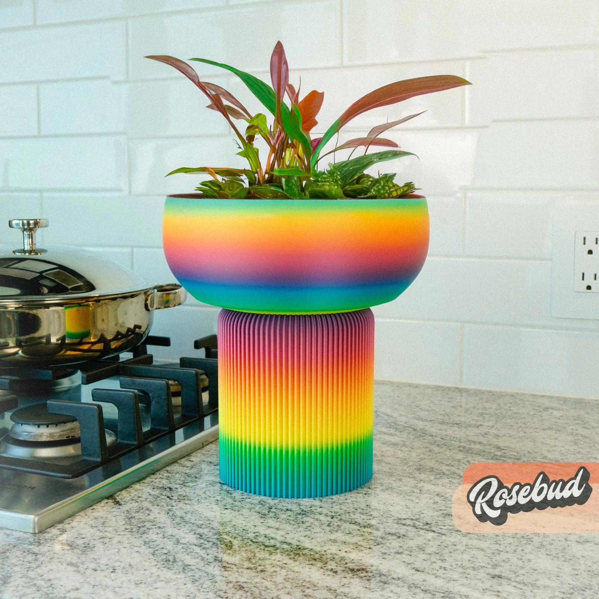 The Pedestal Planter Pot with Stand and Water Drip, 3D Print