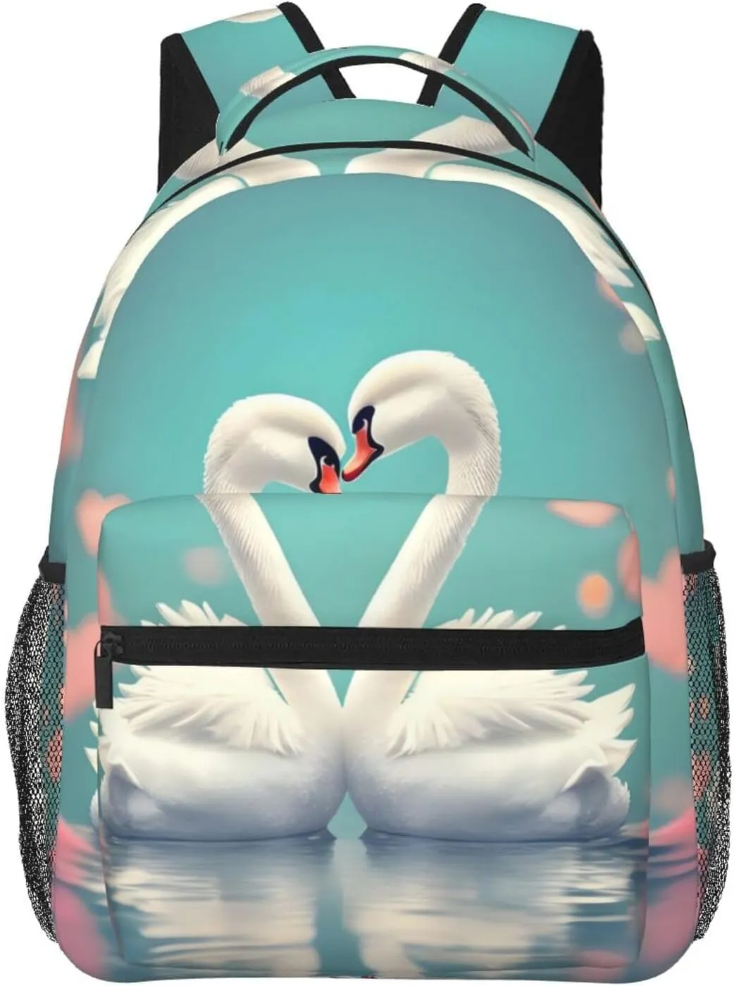 The swan in love Backpack, suitable for light travel, daily multi-purpose bag, suitable for commuting, cycling, work