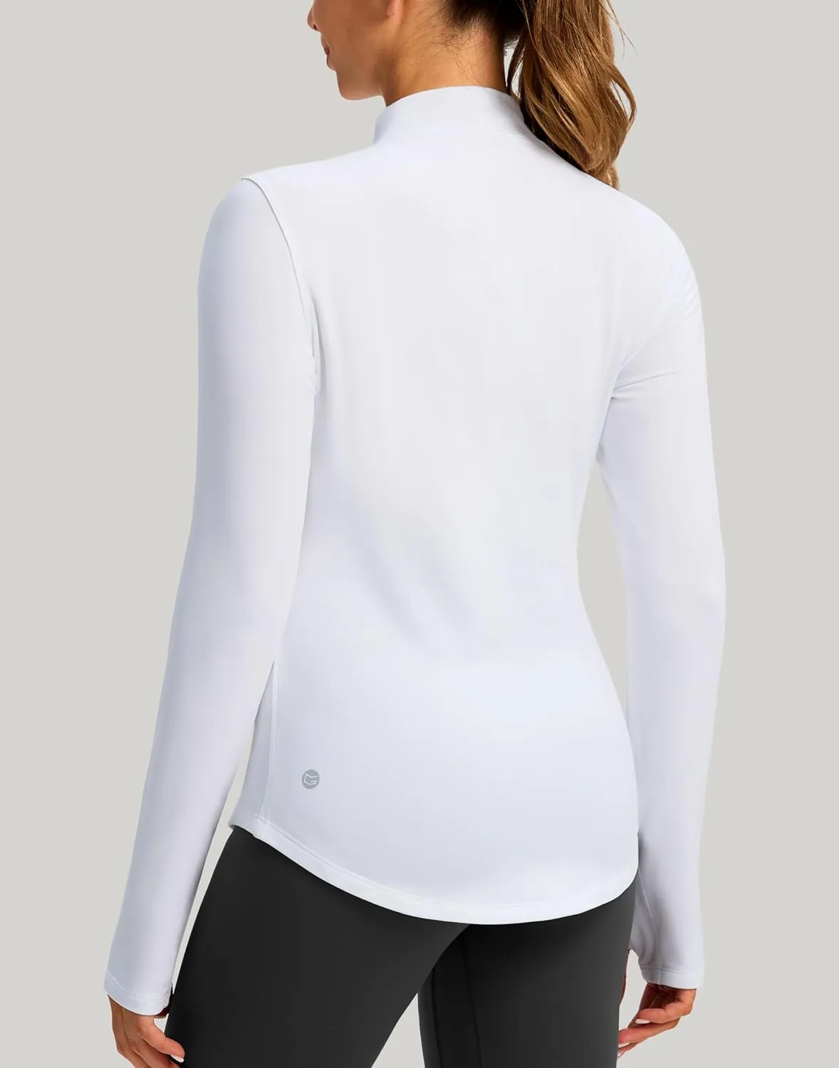 Thermal Shirts for Women Long Sleeve Mock Neck Fleece Tops Running Workout Cold Weather Gear with Zip Pocket