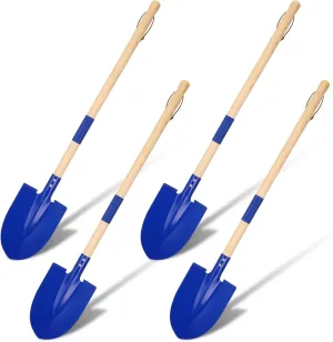 Threan 4 Pcs 28 Inch Metal Beach Shovels for Kids Long Detachable Sand Shovels with Wooden Handle, Versatile Beach Play and Gardening Tool for Children Toddlers Adults