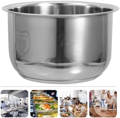 TIDTALEO Rice Cooker Liner Stainless Cookware Instant Inner Tank Non- Stick Pot Container Cooking Pan, Silver, 18X18X10.5CM (QN70NOS0270TSMB9RJ14X24)