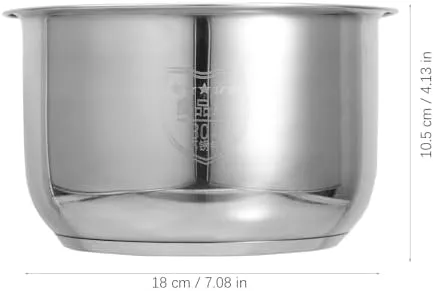 TIDTALEO Rice Cooker Liner Stainless Cookware Instant Inner Tank Non- Stick Pot Container Cooking Pan, Silver, 18X18X10.5CM (QN70NOS0270TSMB9RJ14X24)
