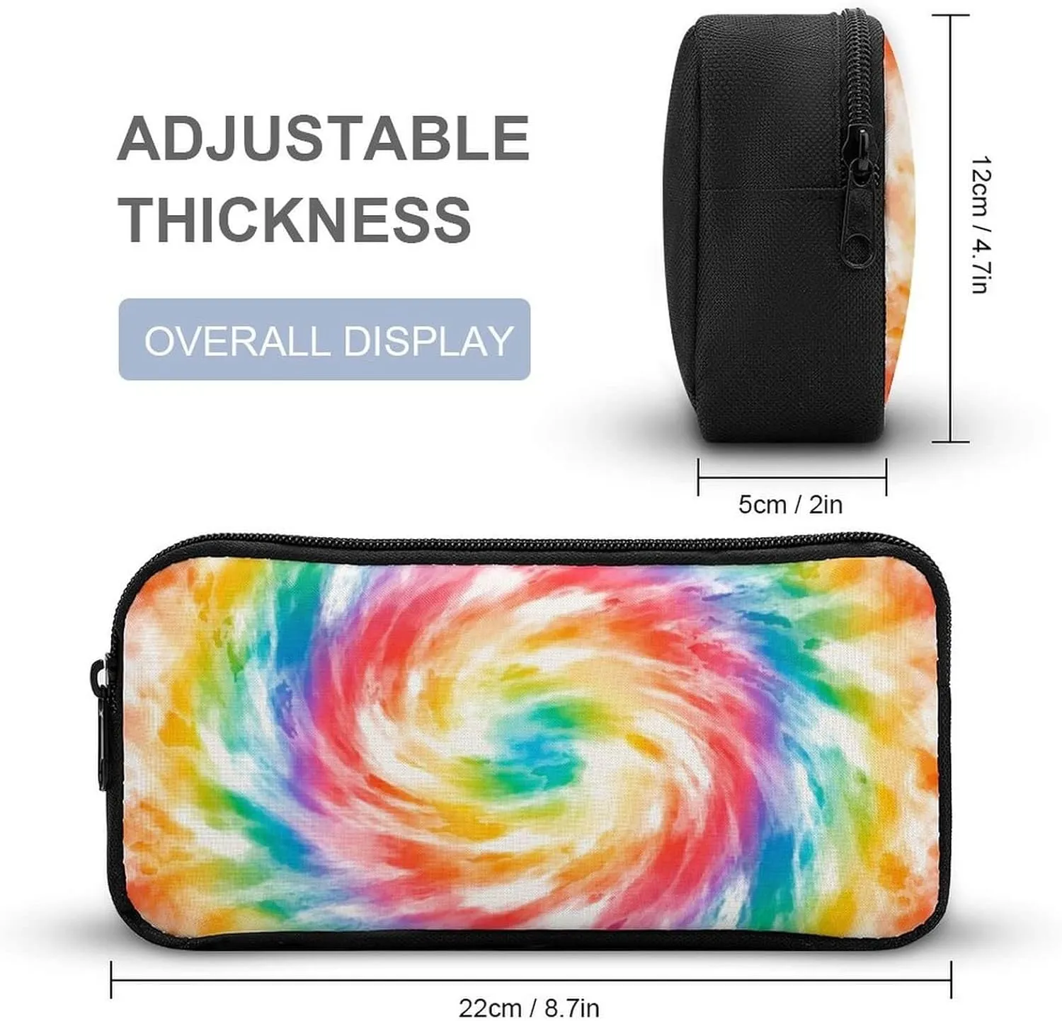 Tie Dye Backpack with Lunch Box & Pencil Case for Kids Girls Boys School, 16 Inch Cute Tie Dye Bookbag, School Backpack for Students Children, Lightweight, Large Capacity