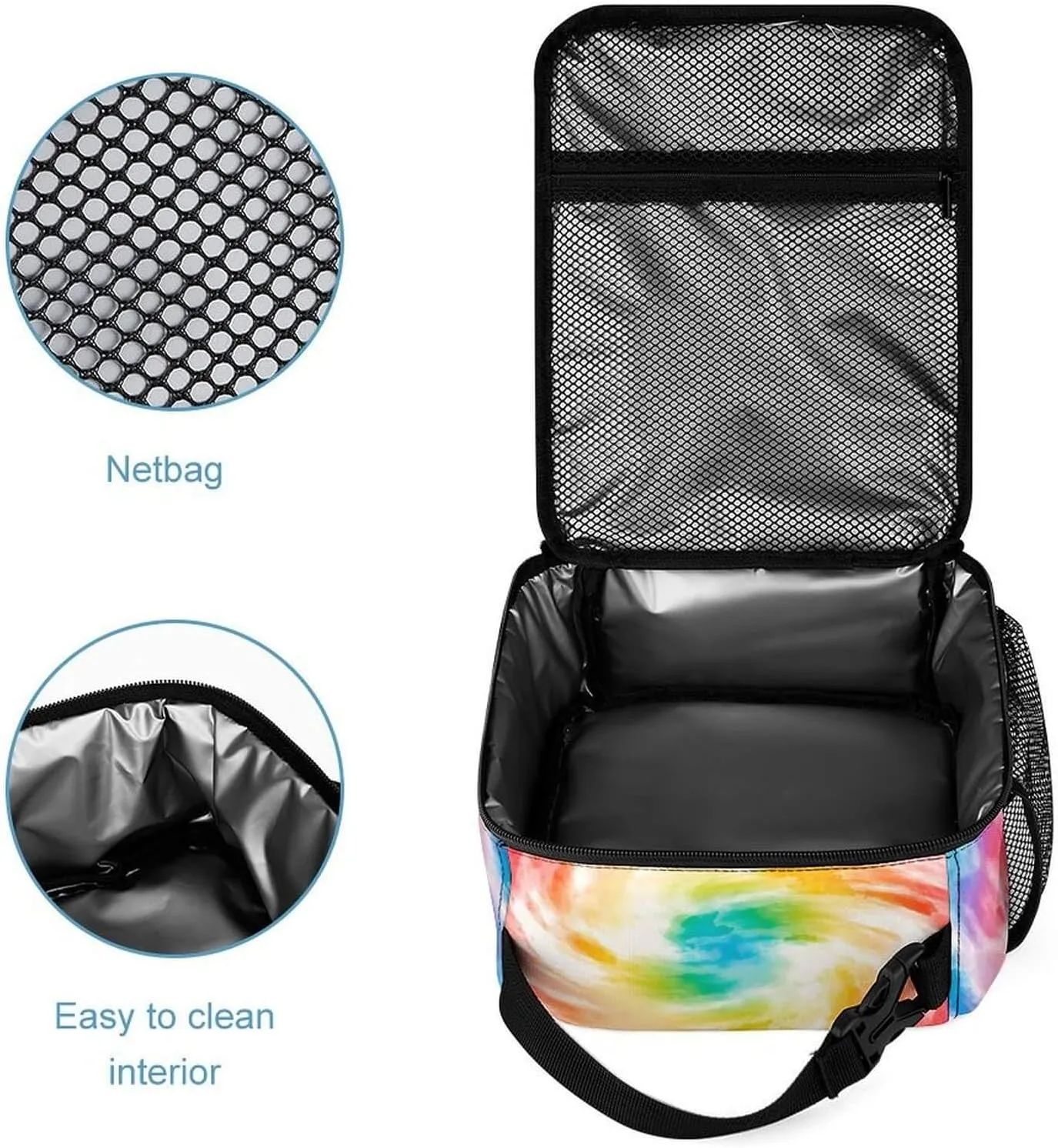 Tie Dye Backpack with Lunch Box & Pencil Case for Kids Girls Boys School, 16 Inch Cute Tie Dye Bookbag, School Backpack for Students Children, Lightweight, Large Capacity