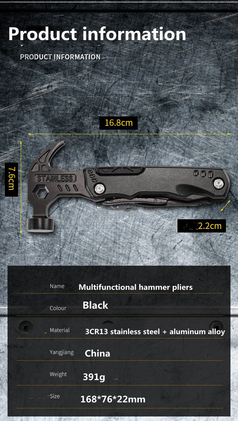 Tooly ™ -Multifunctional Pliers 15 in 1 Multitool Claw Hammer