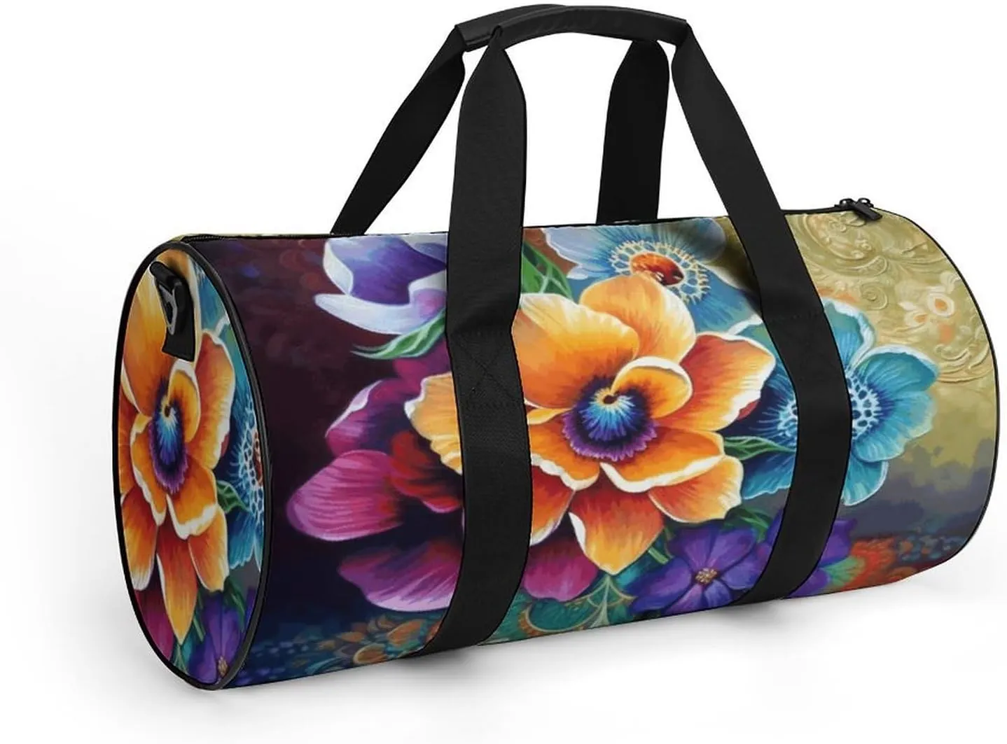 Travel Duffel Bag for Men And Women,Flower Diamond Painting Waterproof Sports Fitness Bag Portable Travel Duffel Bag