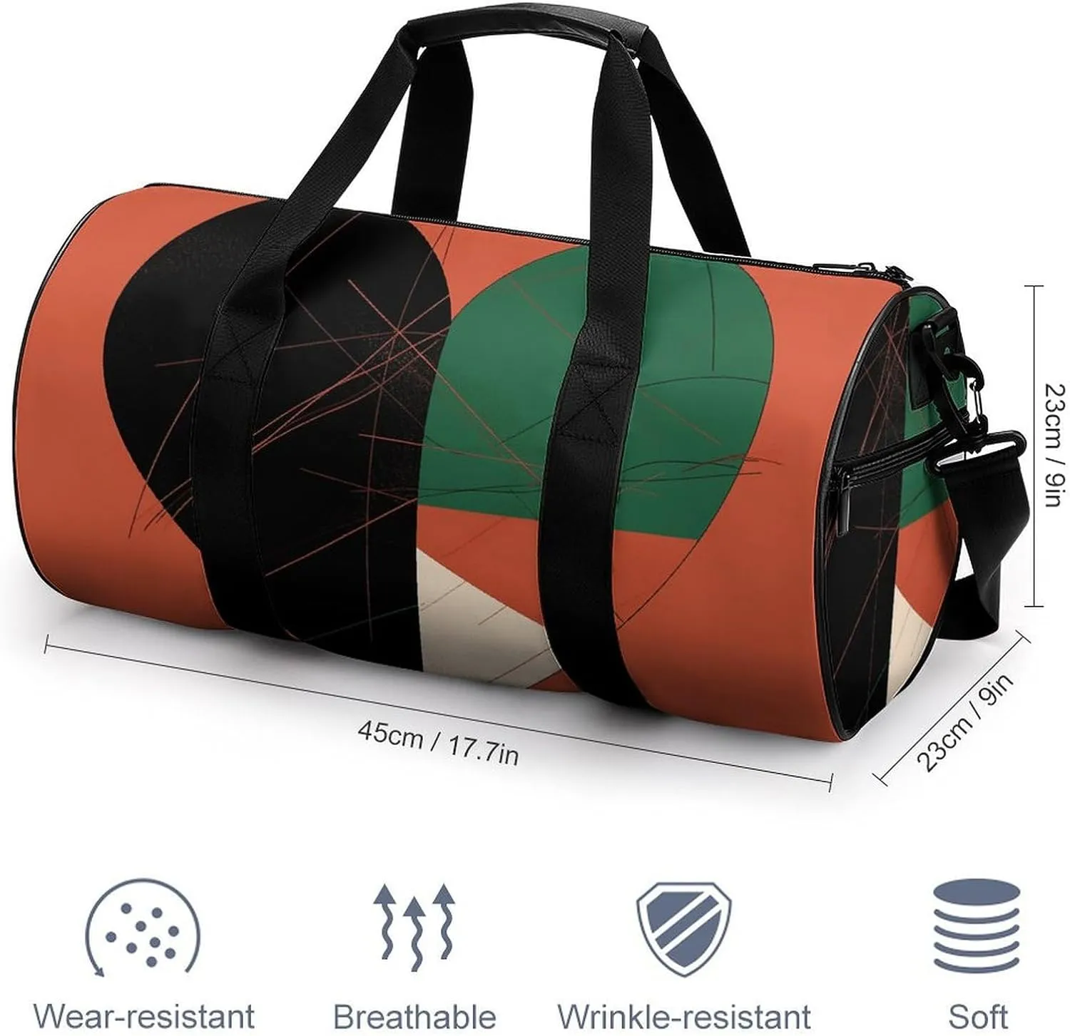 Travel Duffel Bag for Men And Women,Heart Shaped Pattern Waterproof Sports Fitness Bag Portable Travel Duffel Bag