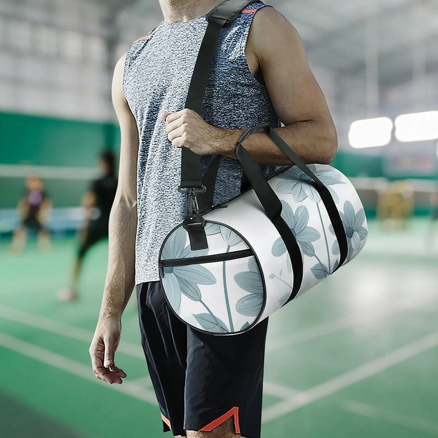 Travel Duffel Bag for Men And Women,Several Blue Daisies Waterproof Sports Fitness Bag Portable Travel Duffel Bag