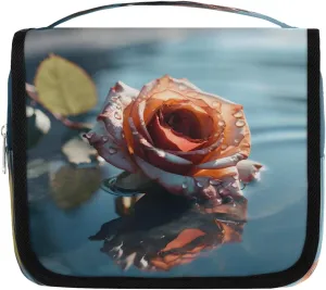 Travel Hanging Toiletry Bag for Women Men Rose Water Large Makeup Organizer Portable Cosmetic Pouch Waterproof Bathroom Wash Bag