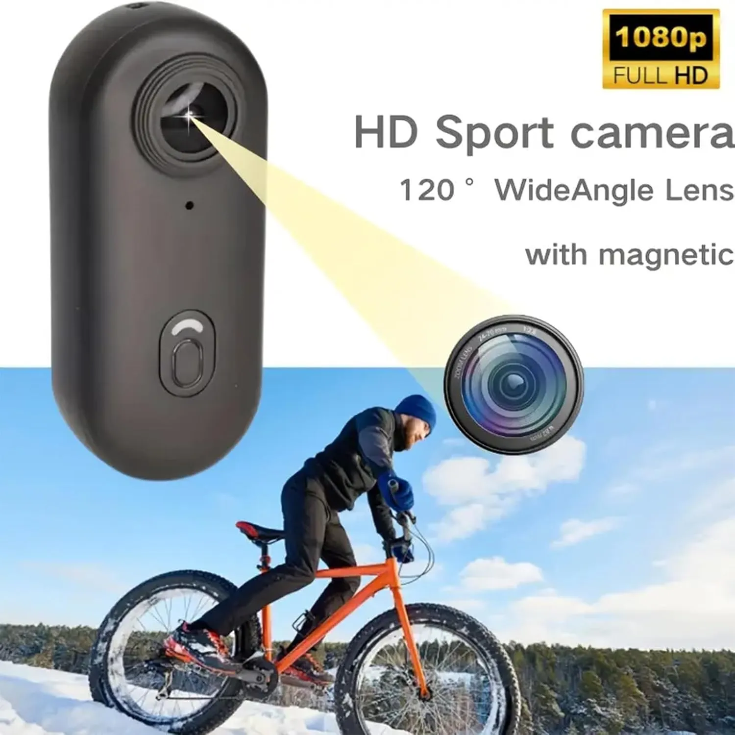 Treklon 4s 4k Mini Handsfree Bodycam, Treklon POV Camera, Mini Wearable Body Adventure Action Cameras, HD 1080p Thumb Necklace Camera with Audio and Video (4K - White)