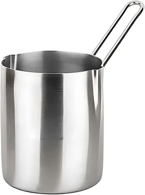 Turkish Coffee Pot Stainless Steel Cezve 16.90 fl oz – Small Milk Warmer Briki for Stove – Coffee Boiler & Arabic Greek Coffee Maker – Heat Resistant Handle