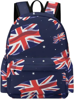 UK British Union Jack Print Travel Backpack 16.5 Inch Lightweight Laptop Bag Daypack for Men Women