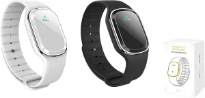 Ultrasonic Mosquito Repellent Bracelet Watch, USB Rechargeable Anti Mosquito Repeller Wristband Suitable for Adults and Kids - Mosquito Insect Repellent Band (1 Pack, White Black) (M1)