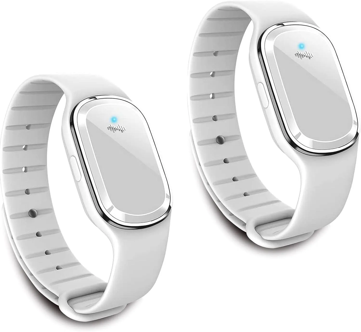 Ultrasonic Mosquito Repellent Bracelet Watch, USB Rechargeable Anti Mosquito Repeller Wristband Suitable for Adults and Kids - Mosquito Insect Repellent Band (2 Pack, White) (M1)