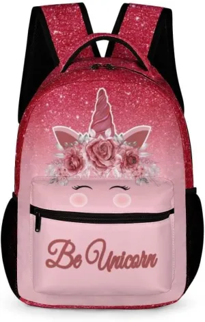 Unicorn School Backpack for Kids Girls Boys, 16 Inch Cute Unicorns Themed Bookbag, Personalized School Backpack for Students Children, Lightweight, Large Capacity