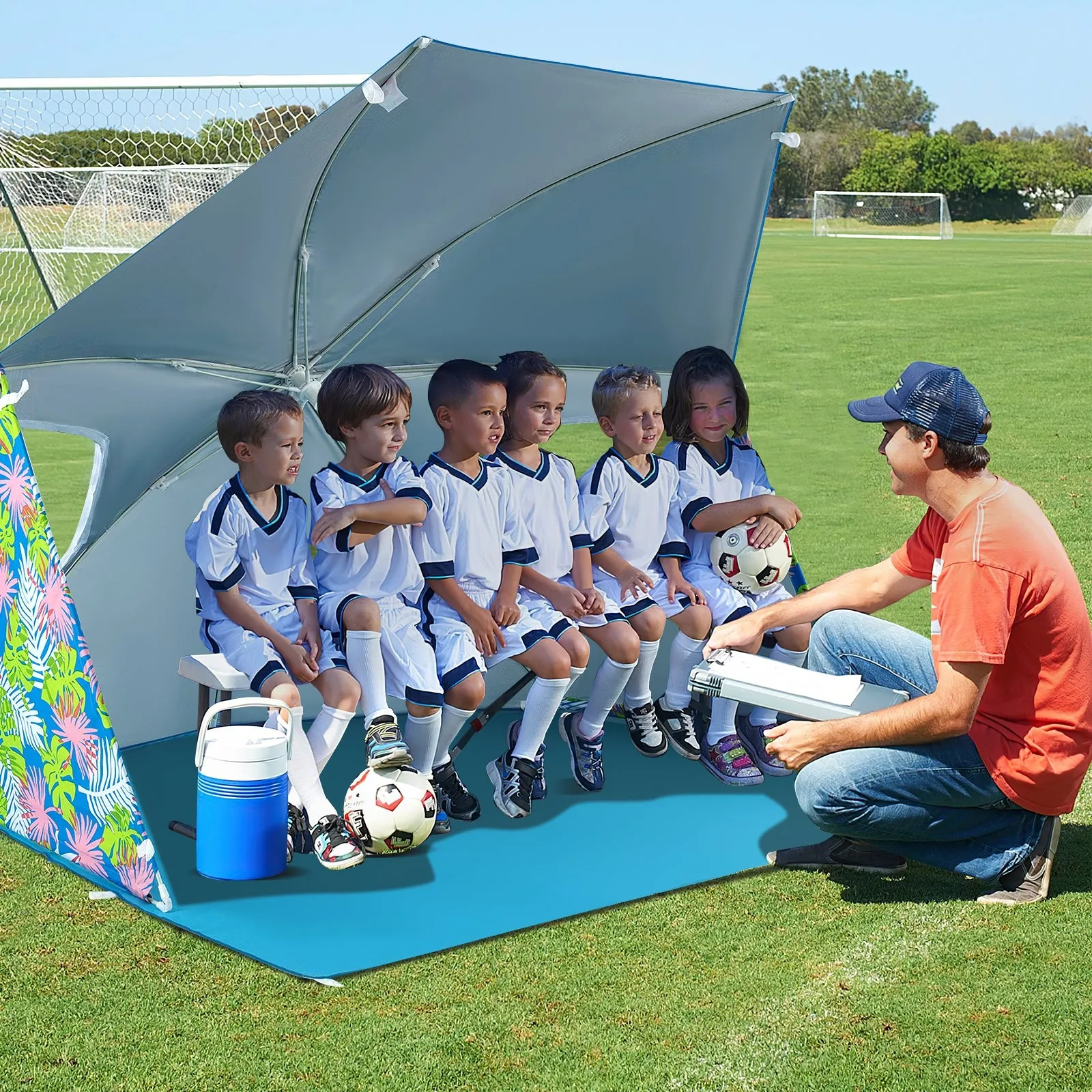 UPF50  Sun Protection Beach Umbrella Tent with Portable Carrying Bag-Blue