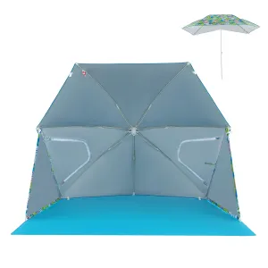 UPF50  Sun Protection Beach Umbrella Tent with Portable Carrying Bag-Blue