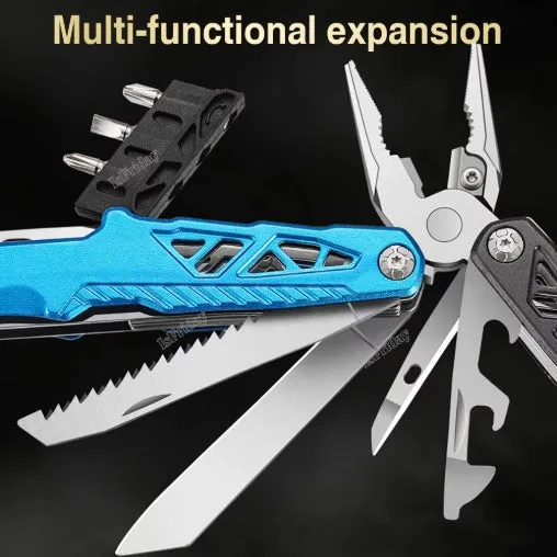 Upgraded 18 in 1 Adjustable Wrench Multitool Hammer Pocket Multi Tool Knife with Spring-Action Pliers For Outdoor Camping Daily