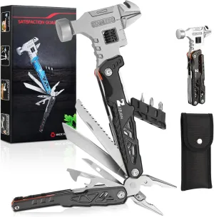 Upgraded 18 in 1 Multitool,Professional Stainless Steel Multitool Pliers with Replaceable Alloy Steel Blades Wire Cutters,Bottle Opener,Nylon Sheath,Apply to Survival,Camping & Hunting（Black）