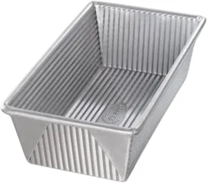 USA Pan Bakeware Aluminized Steel Loaf Pan, 5"D x 10"W x 3"H, 1.5 Pound