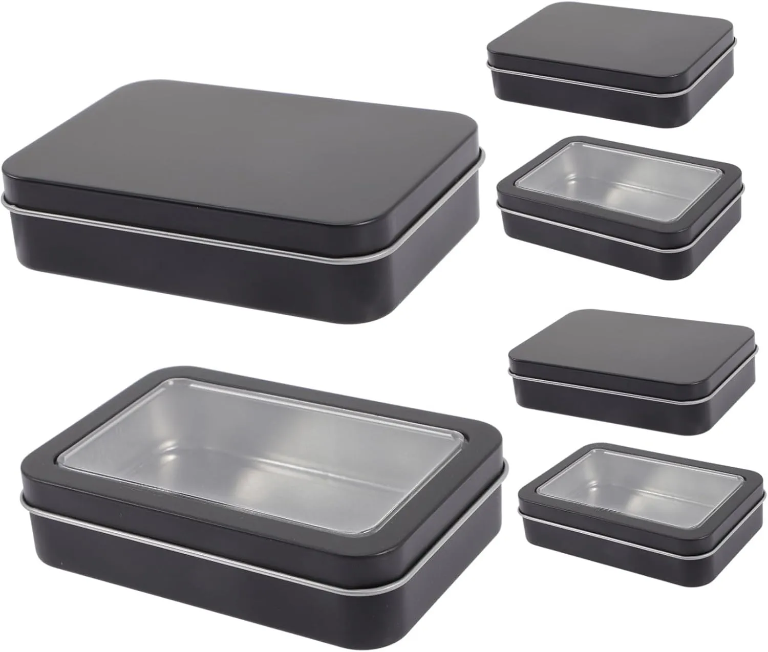 Vaguelly 6pcs Playing Card Storage Box Window Design and Sturdy Organizer for Card Games Compact for Easy Carrying Matte Finish