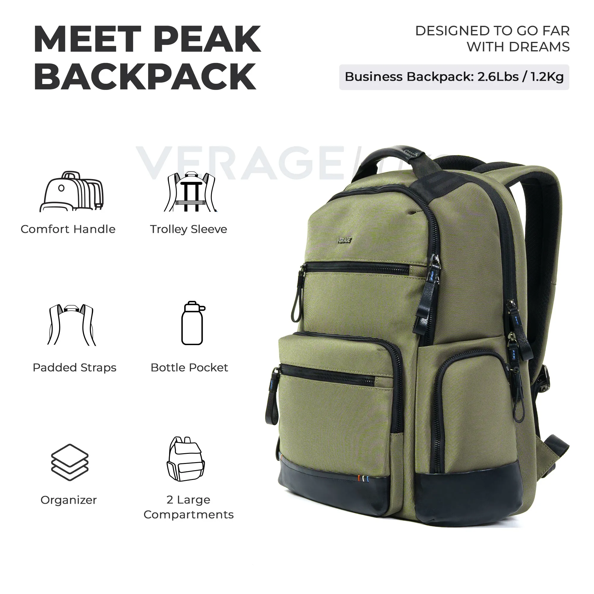 VERAGE Luxe Peak- The Work Backpack
