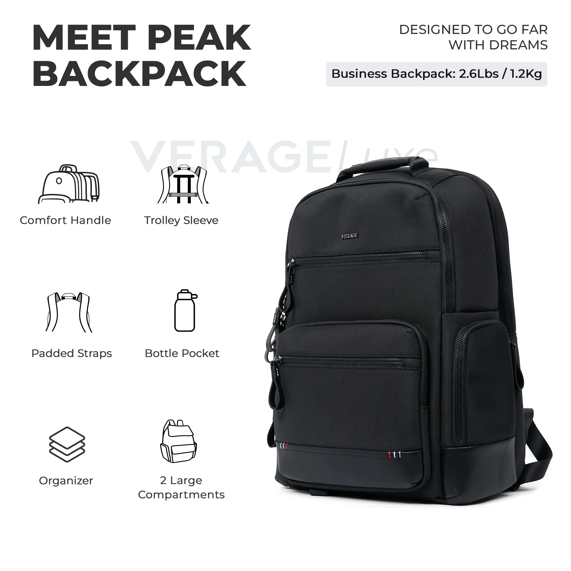 VERAGE Luxe Peak- The Work Backpack