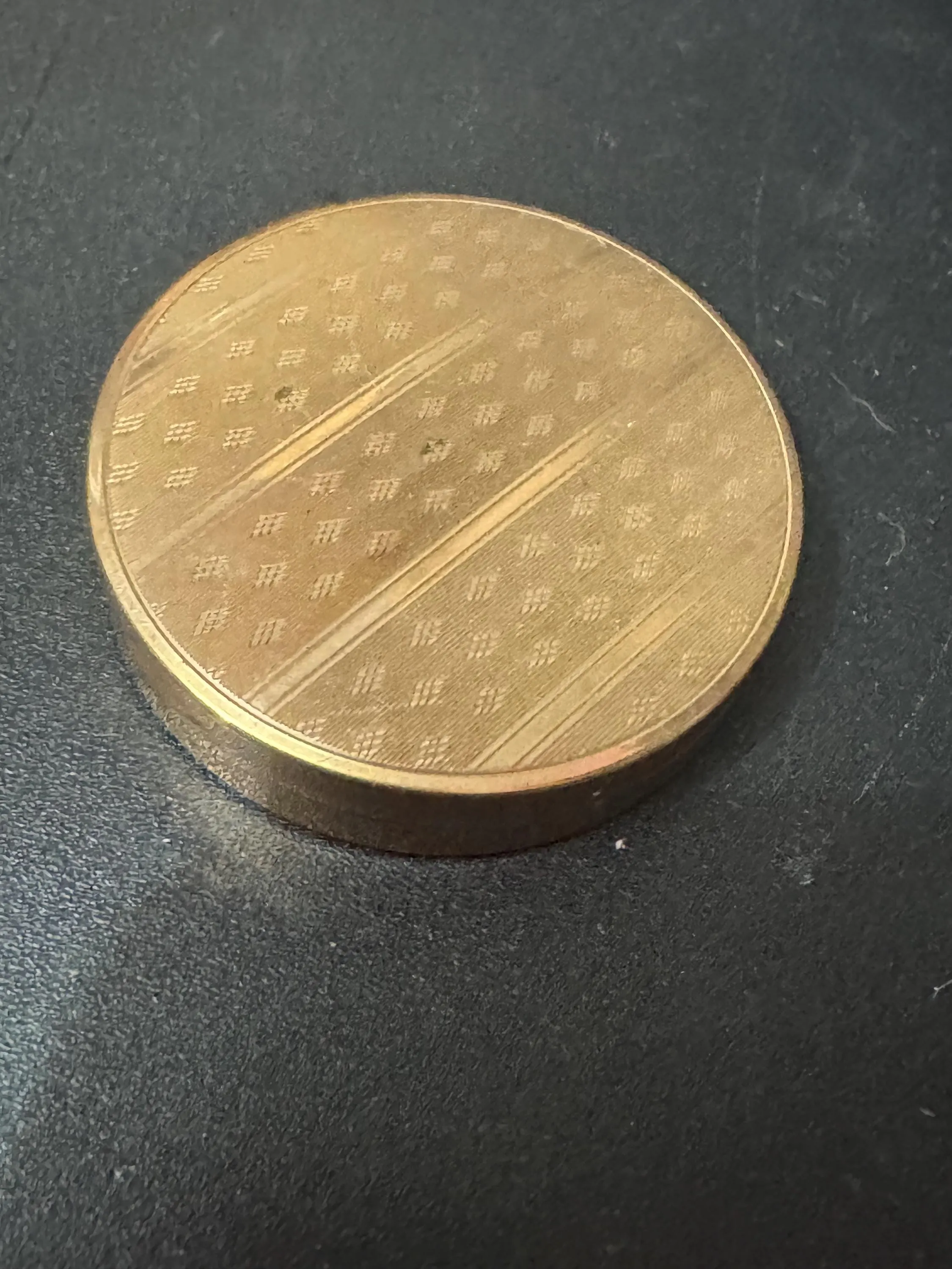 Vintage OQ blush Rouge Pot powder compact case with minimal contents