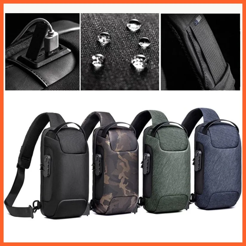 Waterproof Usb Oxford Crossbody Shoulder Bag