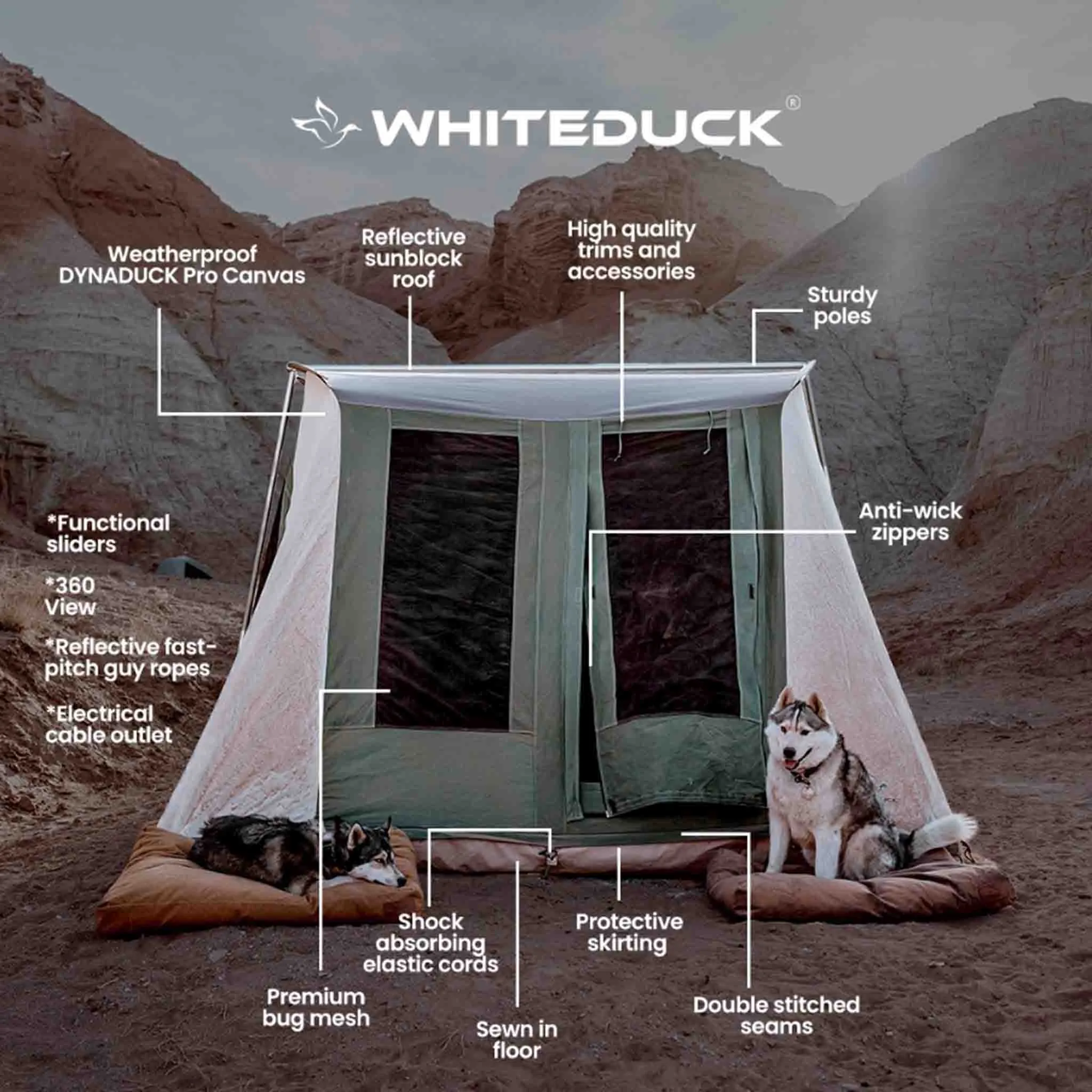 White Duck Outdoors Prota Canvas Tent Standard/Deluxe - 7'x9'