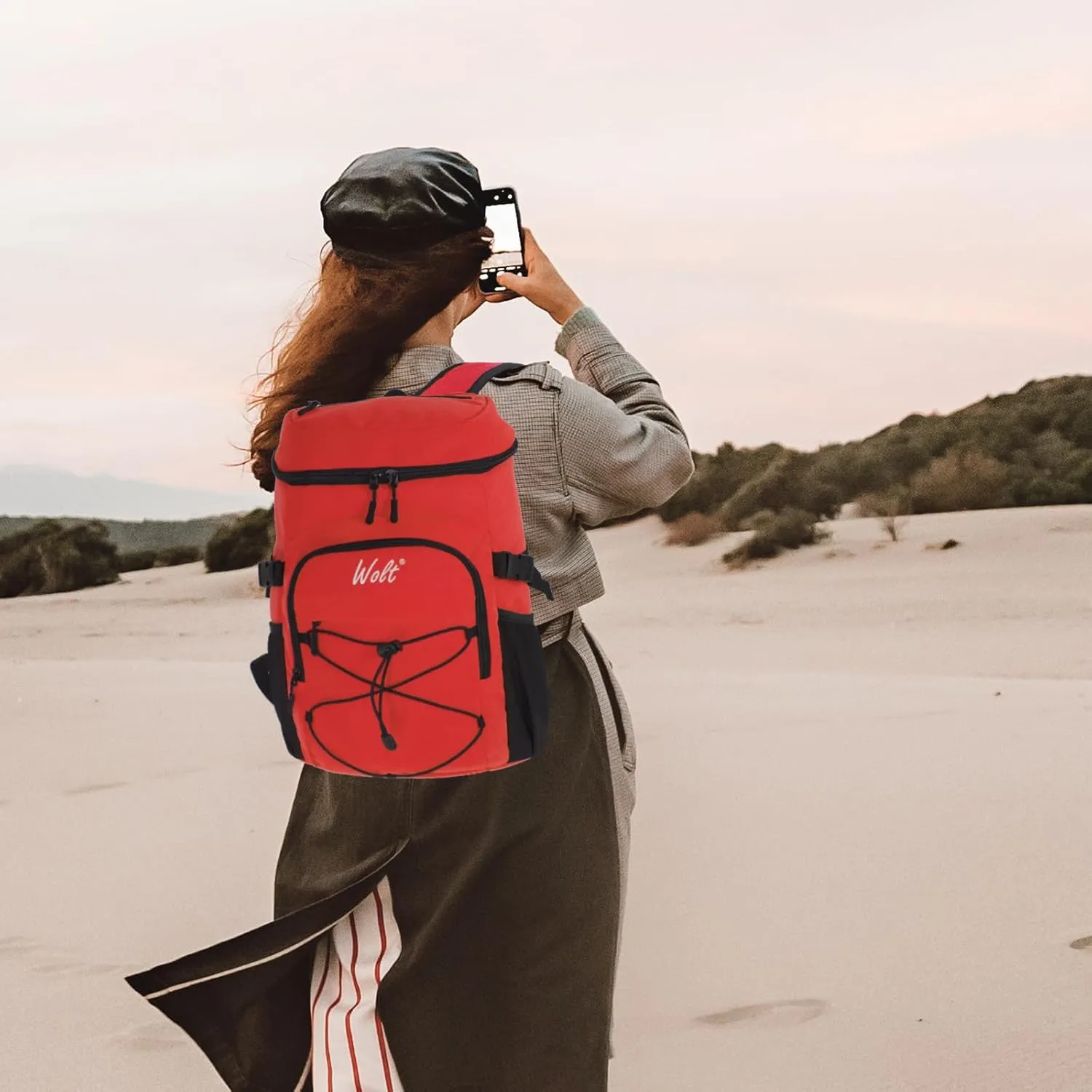 WOLT Cooler Backpack,24 Cans Insulated Backpack Cooler Leakproof,Lightweight Soft Cooler Bag,Camping Cooler,Large Capacity Beach Cooler,Waterproof Travel Cooler Lunch Backpack for Hiking