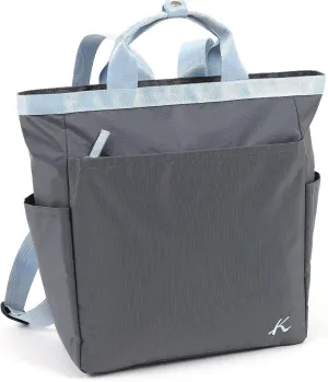 Women's Casual Bag, Grey/Sax Blue 80251, ミディアム